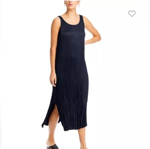 Eileen Fisher Crushed Cupro Scoop Neck Dress - Picture 7 of 7